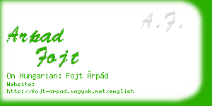 arpad fojt business card