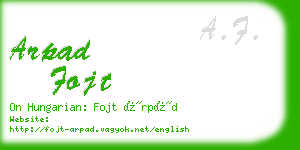 arpad fojt business card